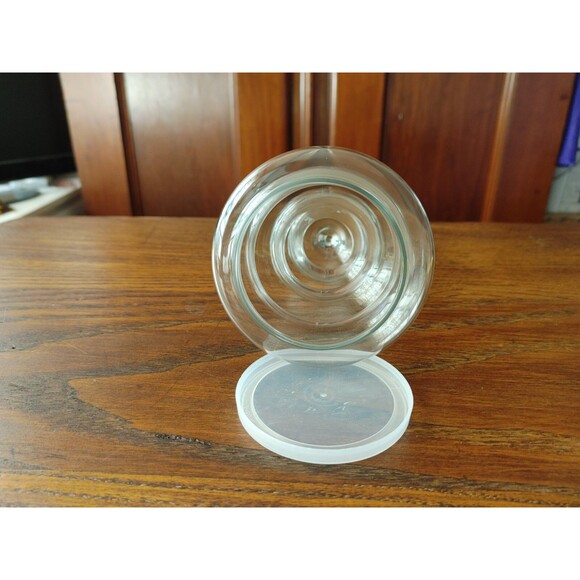 Glass Christmas Tree candy jar Fill With Small Ornaments Tinsel etc Plastic Lid - Picture 5 of 5